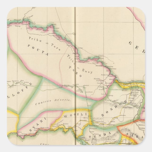 Senegal Africa Square Sticker (Front)