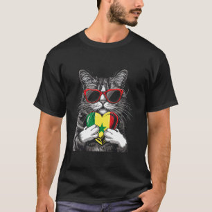 Senegal Cat Senegalese Pride Heart Senegalese Root T-Shirt