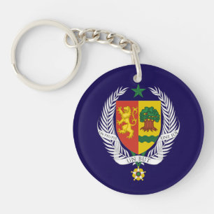 Senegal country coat arms symbol emblem flag key ring
