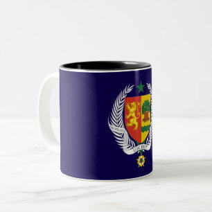 Senegal country coat arms symbol emblem flag Two-Tone coffee mug