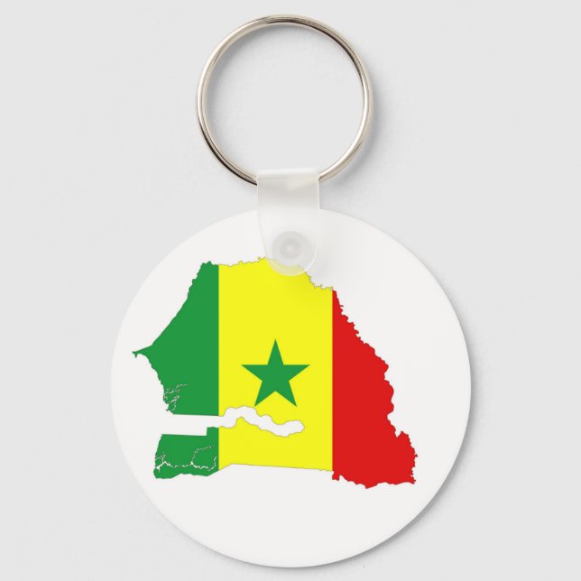 senegal country flag map shape silhouette key ring (Front)