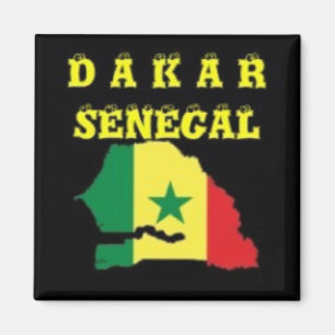 SENEGAL (DAKAR)  MAP T-SHIRT AND ETC MAGNET