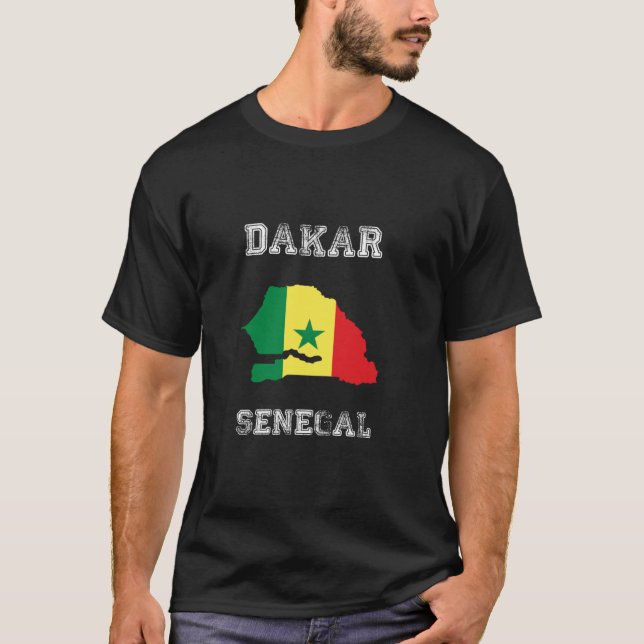 Senegal Distressed Flag Dakar Pride Long Sleeve T  T-Shirt (Front)