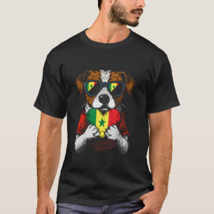 Senegal Dog Heart Senegalese Flag Senegalese Pride T-Shirt