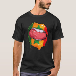 Senegal Fan Flag Mouth Soccer Senegalese T-Shirt