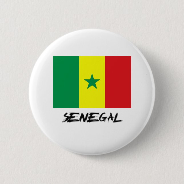 Senegal Flag 6 Cm Round Badge (Front)