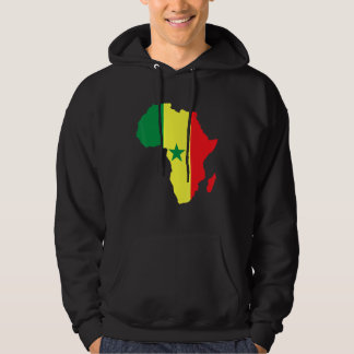 Senegal Flag Africa Continent Silhouette For Seneg Hoodie
