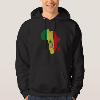 Senegal Flag Africa Continent Silhouette Gift for  Hoodie