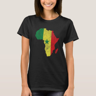 Senegal Flag Africa Continent Silhouette Gift for  T-Shirt