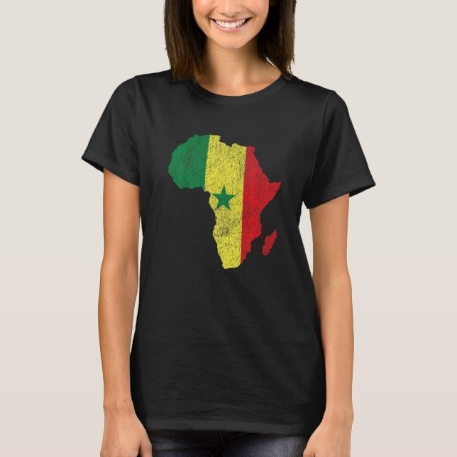 Senegal Flag Africa Continent Silhouette Gift for  T-Shirt (Front)