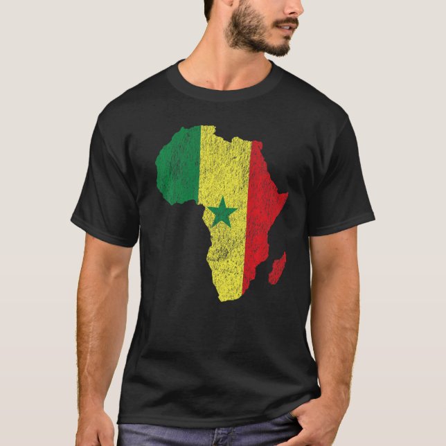 Senegal Flag Africa Continent Silhouette Gift for  T-Shirt (Front)