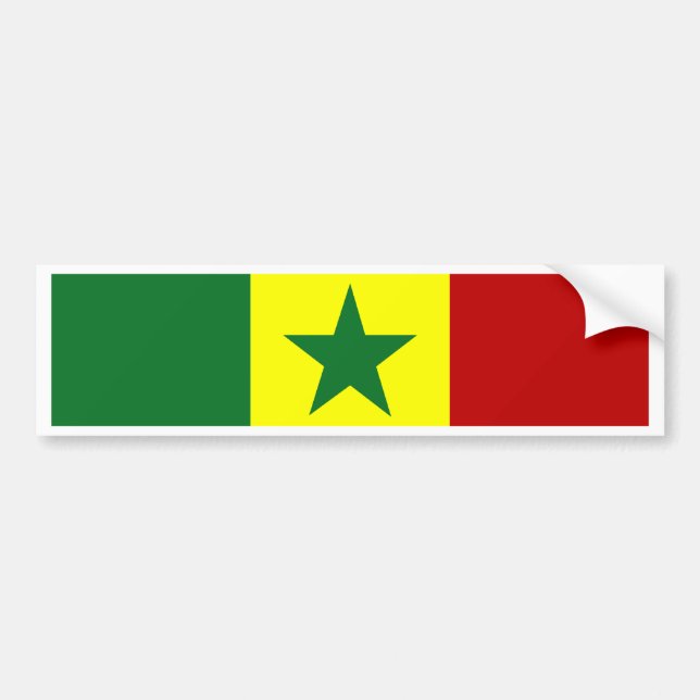 Senegal Flag Bumper Sticker (Front)