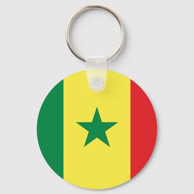 Senegal Flag Button Keychain (Front)
