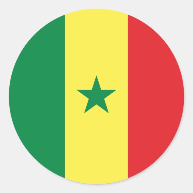 Senegal Flag Classic Round Sticker (Front)
