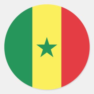 Senegal Flag Classic Round Sticker