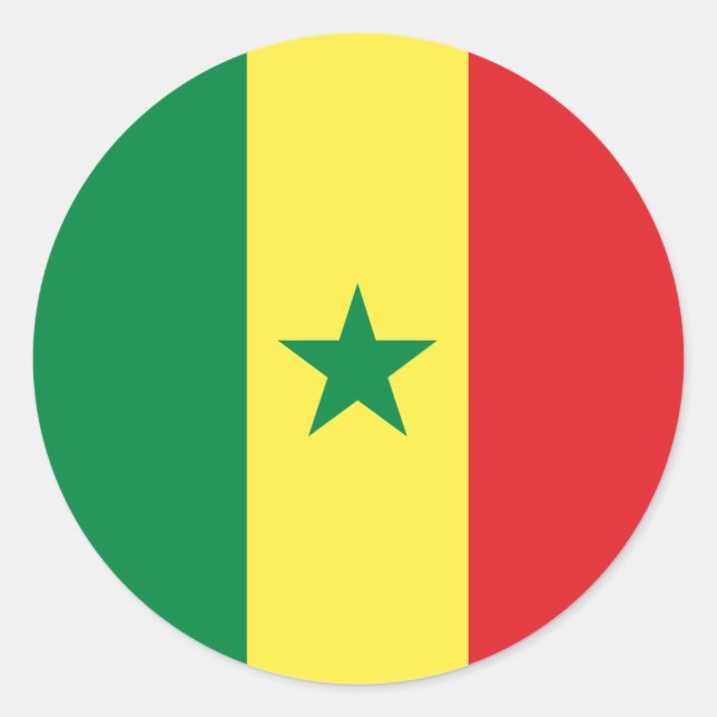 Senegal Flag Classic Round Sticker (Front)