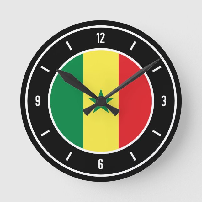 Senegal Flag Elegant Round Clock (Front)