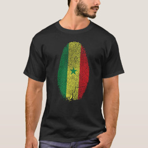 Senegal Flag Fingerprint It Is In My Dna  For Sene T-Shirt