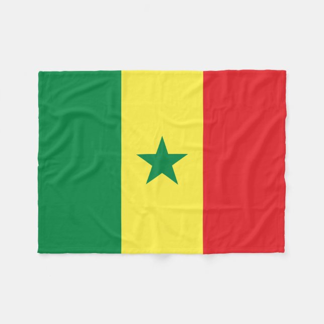 Senegal Flag Fleece Blanket (Front (Horizontal))
