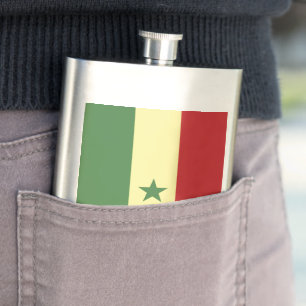 Senegal flag hip flask