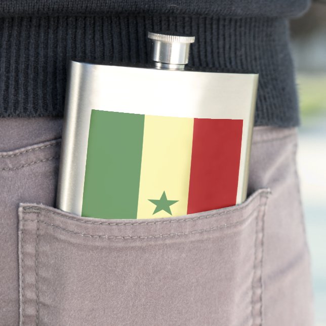 Senegal flag hip flask (In Situ)