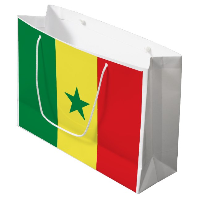 Senegal Flag Large Gift Bag (Front Angled)