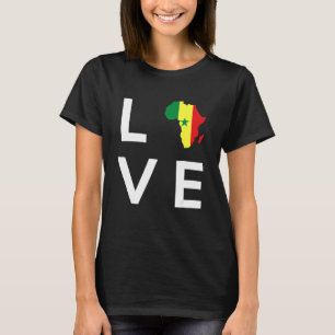 Senegal Flag Love Africa Continent Silhouette for T-Shirt