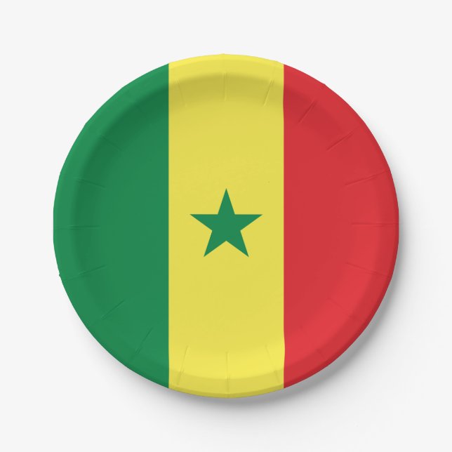 Senegal Flag Paper Plate (Front)