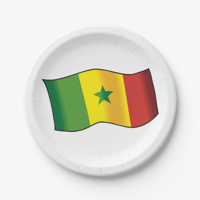 Senegal Flag Paper Plate (Front)