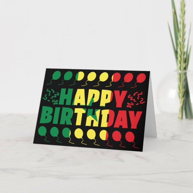 Senegal Flag Patriotic Birthday Card (Front)