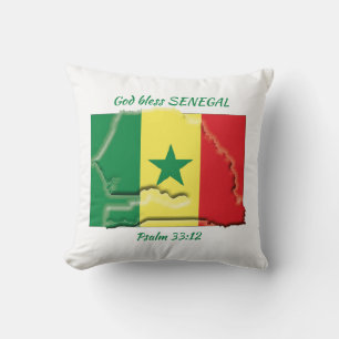 SENEGAL FLAG Patriotic Scripture Custom Cushion