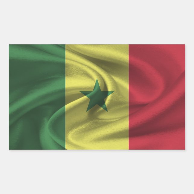 Senegal Flag Rectangular Sticker (Front)