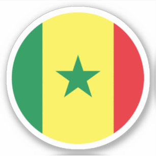 Senegal Flag Round Sticker