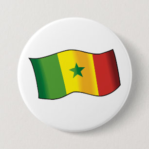 Senegal Flag Senegalese Pride Green Yellow Red 7.5 Cm Round Badge