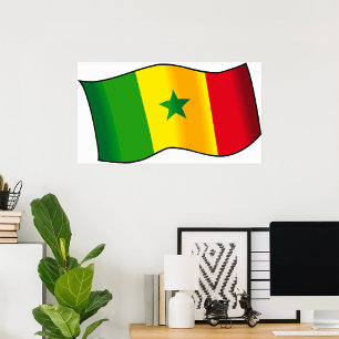Senegal Flag Senegalese Pride Green Yellow Red Poster