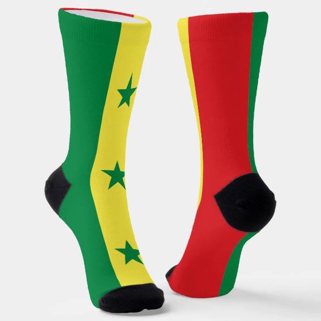 Senegal Flag Socks (Angled)