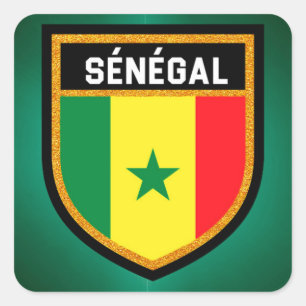 Sénégal Flag Square Sticker