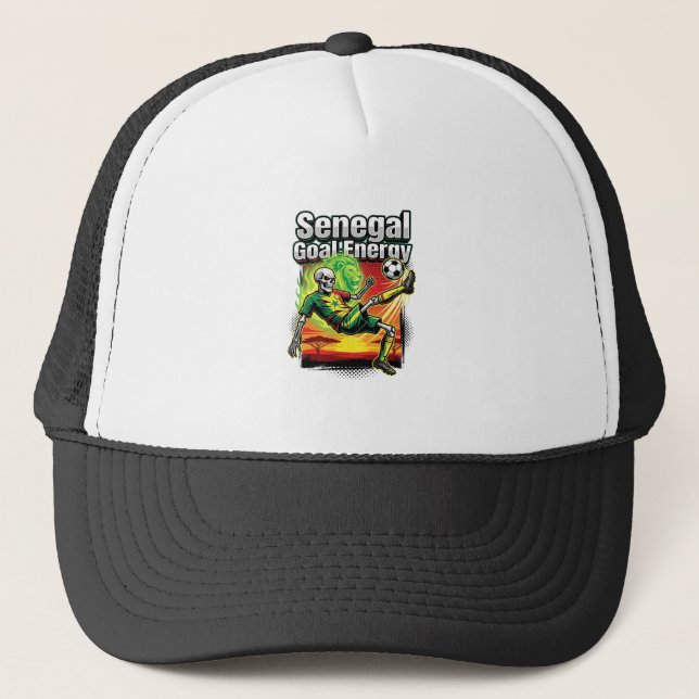 Senegal Goal Energy Skeleton Striker Nations Creat Trucker Hat (Front)