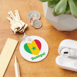 Senegal Heart Flag Key Ring