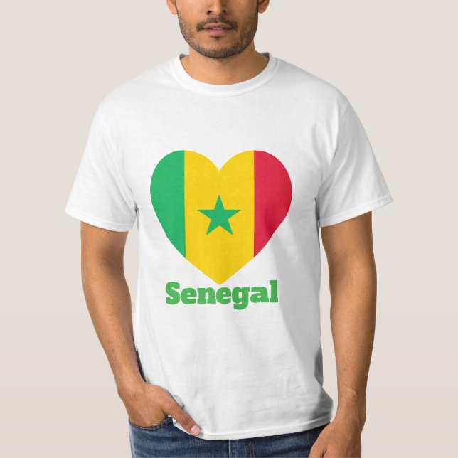 Senegal Heart Flag T-Shirt (Front)