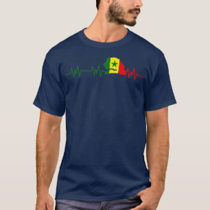 Senegal Heartbeat Flag Pulse Africa T-Shirt