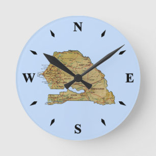 Senegal Map Clock