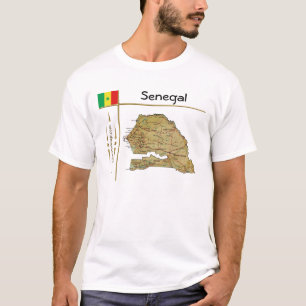 Senegal Map + Flag + Title T-Shirt