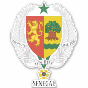 Senegal National Coat Of Arms Patriotic Sticker