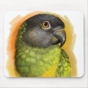 Senegal parrot realistic painting mouse mat