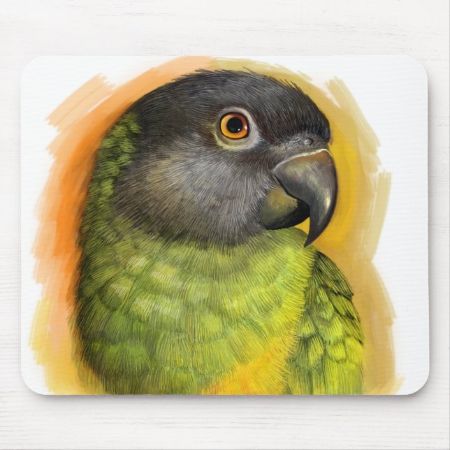 Senegal parrot realistic painting mouse mat (Front)