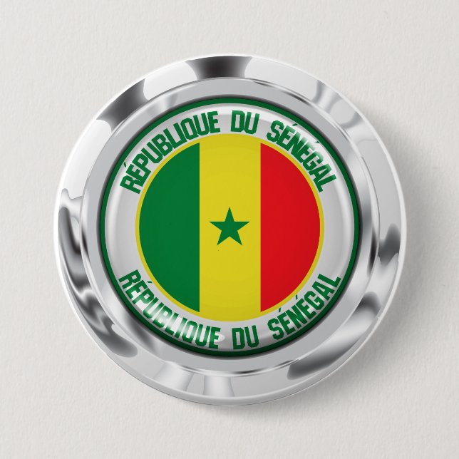 Senegal Round Emblem 7.5 Cm Round Badge (Front)