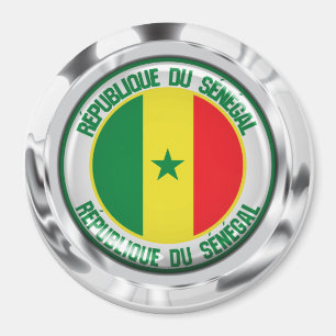 Senegal Round Emblem Magnet
