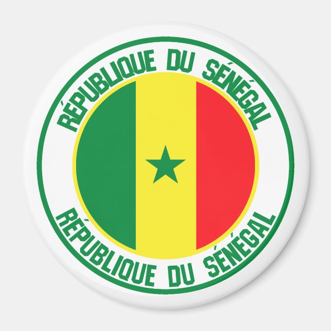 Senegal Round Emblem Magnet (Front)