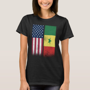 Senegal Senegalese American Flags Proud USA Senega T-Shirt